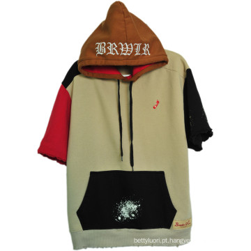 Personalizado estilo de lazer de rua estilo camisas hoodie com mangas curtas (h0002 / 03/04/05/06)